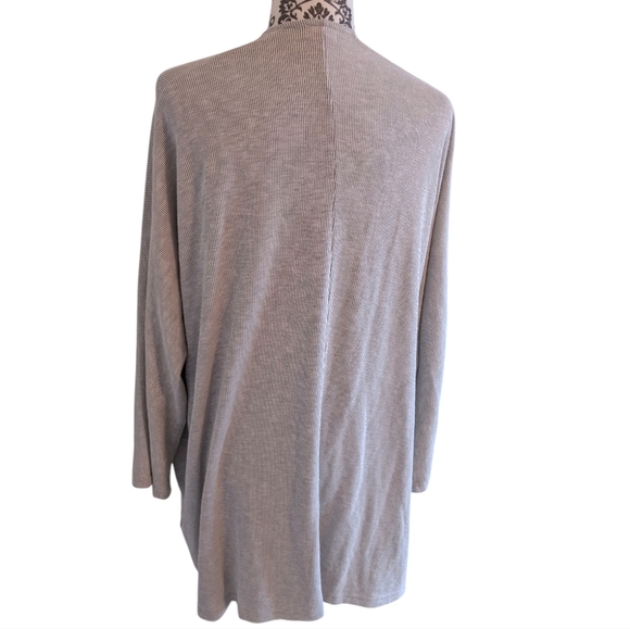 DONNI. Cardigan Cottage Lagenlook Women Coastal Grey Open Front Pockets Duster - Picture 4 of 14